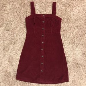 maroon corduroy dress